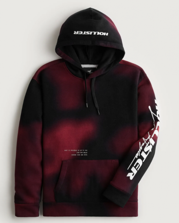 Hoodie dengan Efek Merah Marun